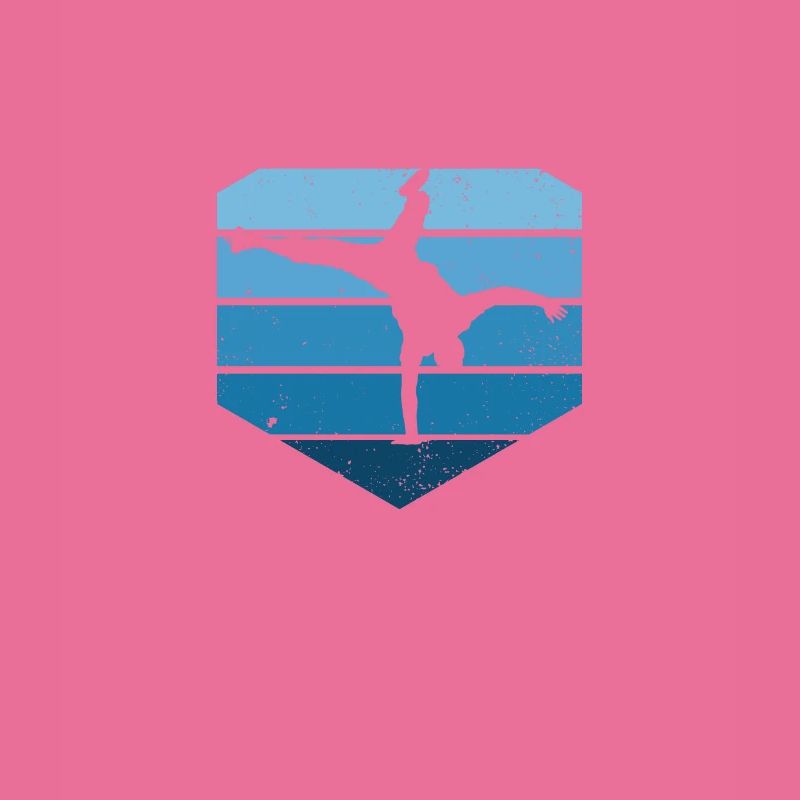 Breakdance Bboy Break Dance Retro Blue Breakdancer