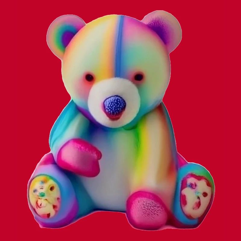 Multicolored teddy bear