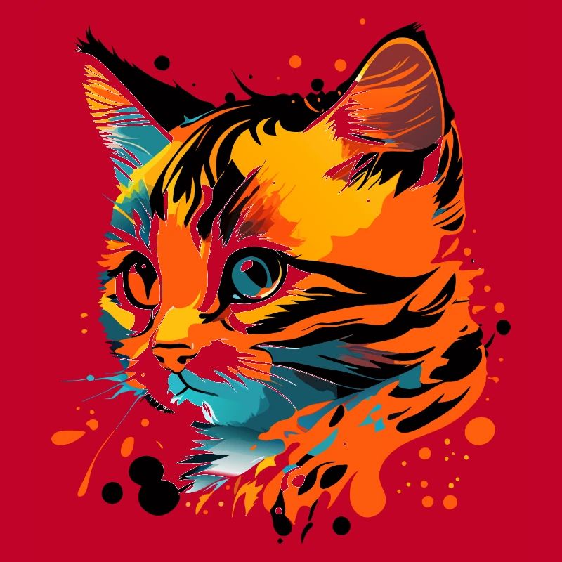 mignon, chaton coloré, chat