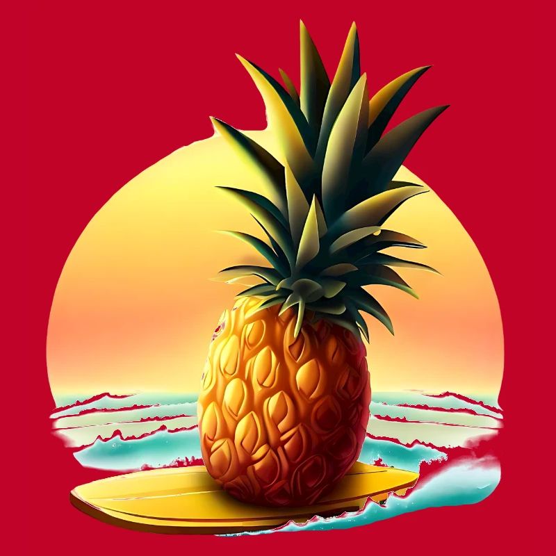 Pineapple surfer in sunset