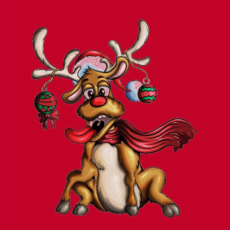 Elch Weihnachten Tannenbaum Weihnachtskugel Geweih