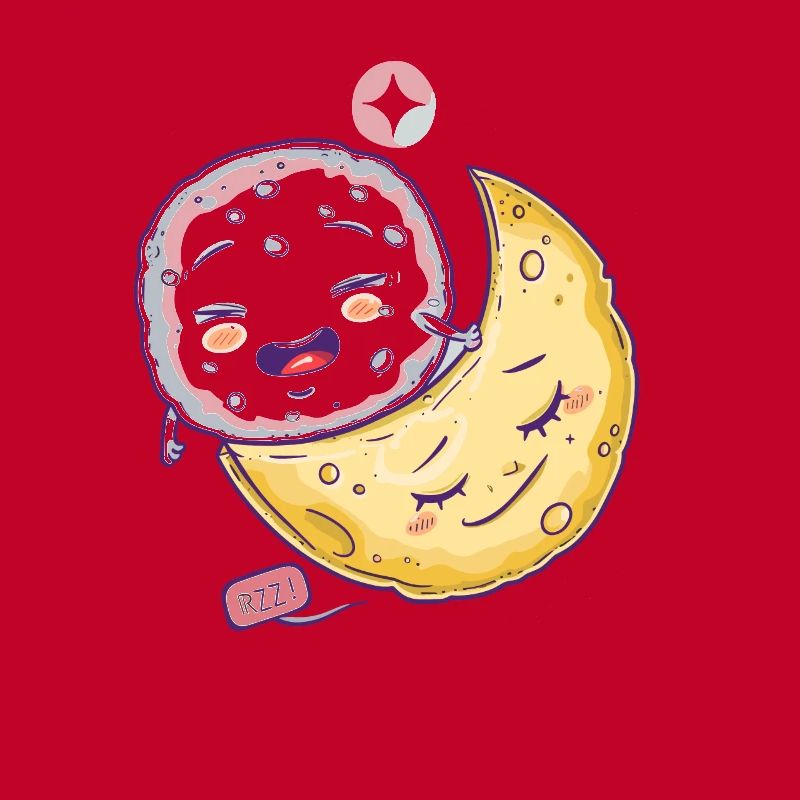 Fromage mozzarella endormi sur une lune de fromage