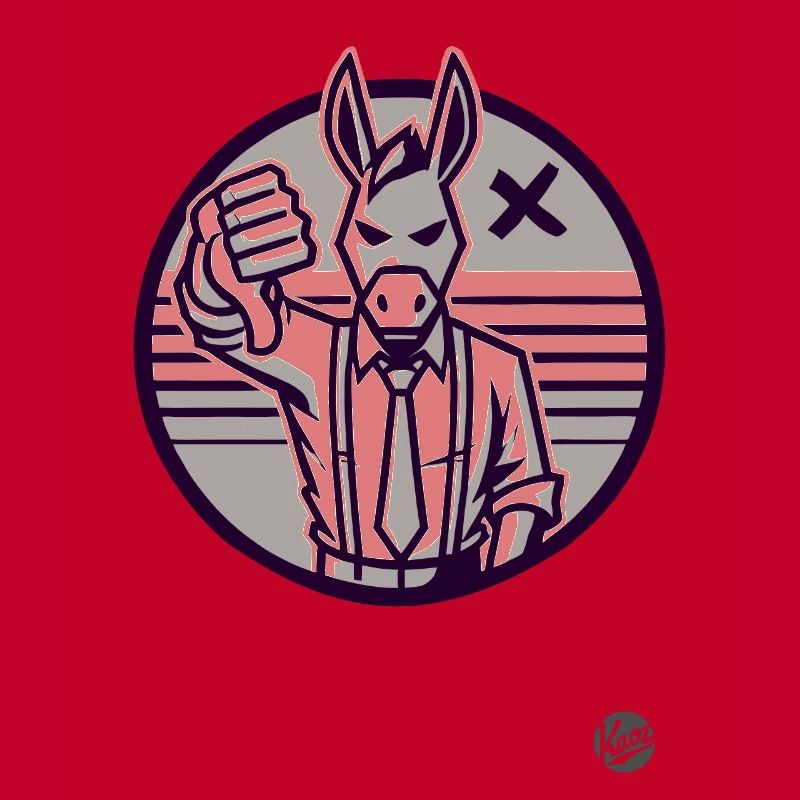 Thumbs down from the refusing donkey