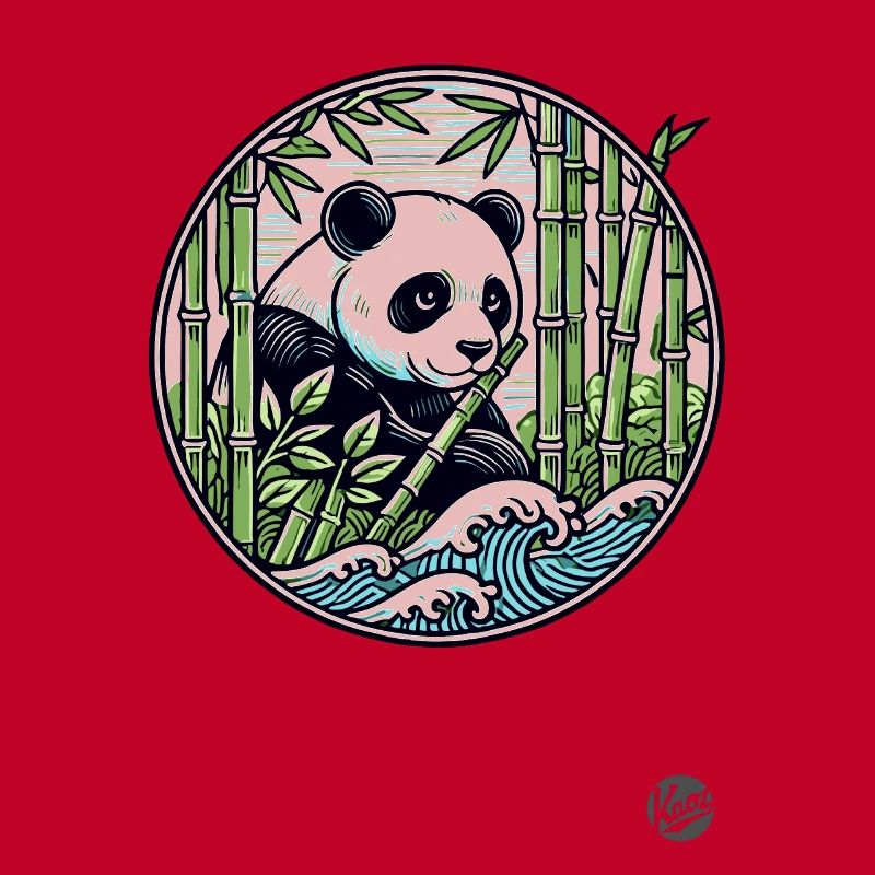 Panda dans la forêt de bambous