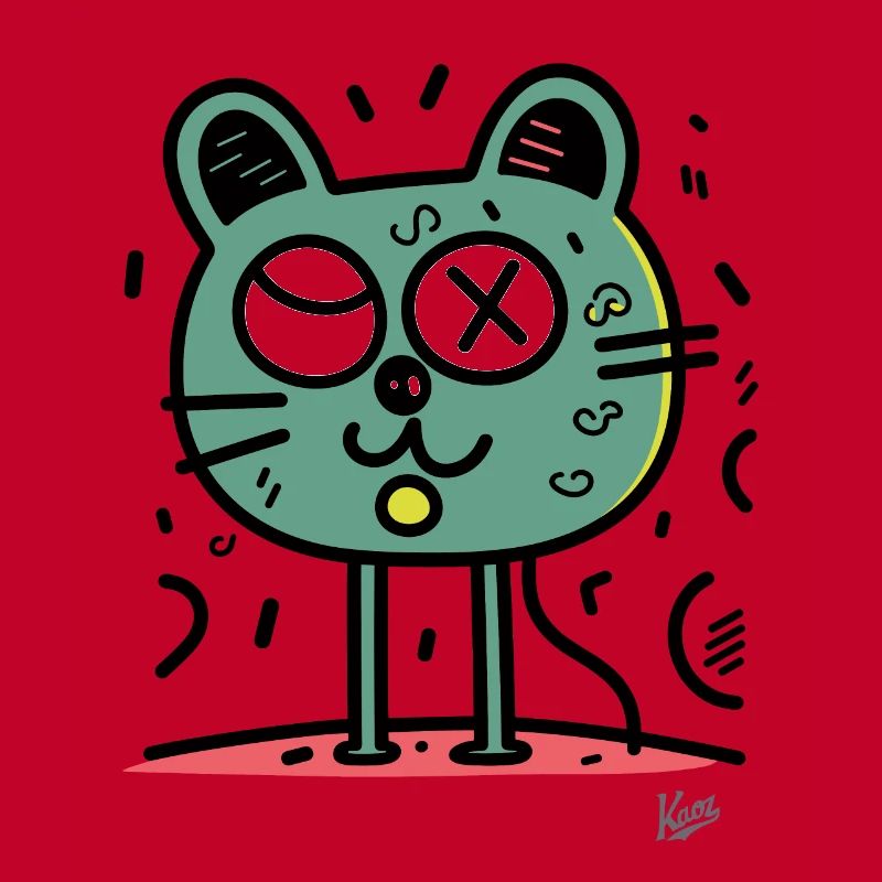 Lustiger Cartoon-Kater oder Katze