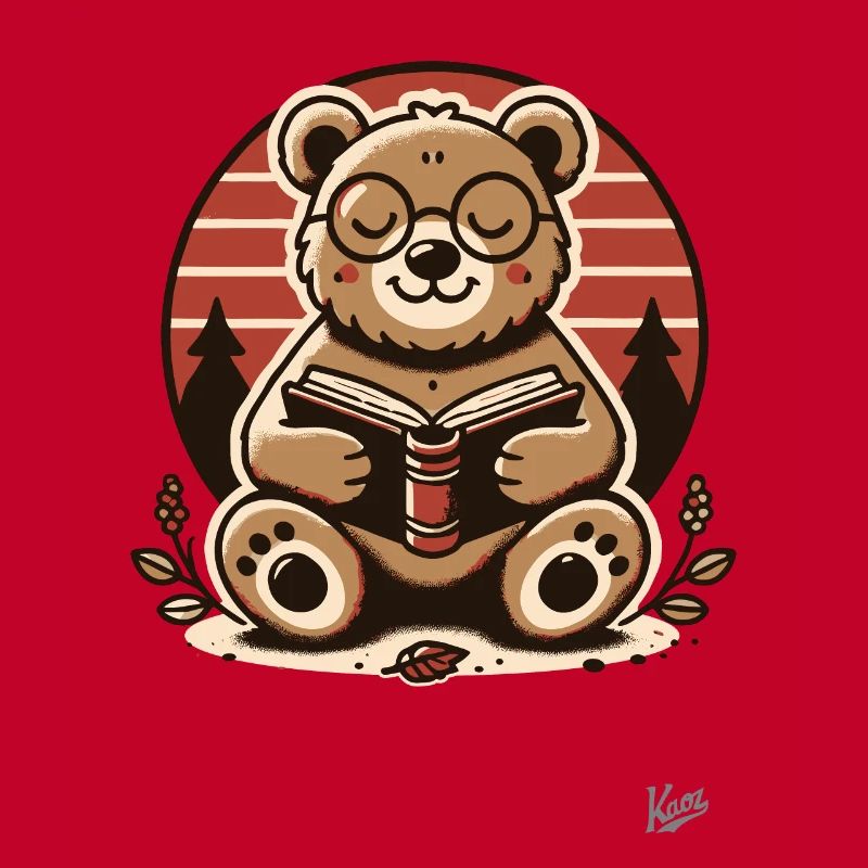 Schlauer Bär liest ein Buch