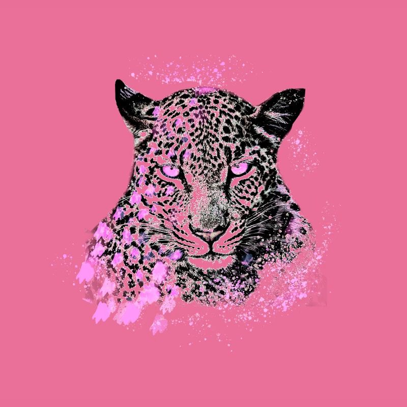 leopard, katze, wildkatze, graffiti, malerei,pink