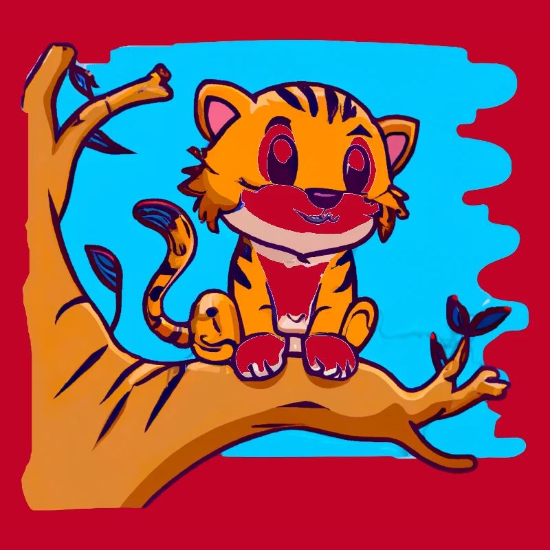Tiger on a tree