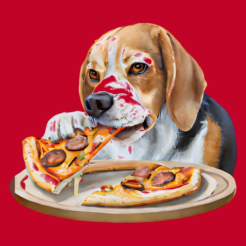 Pizza-liebender Beagle