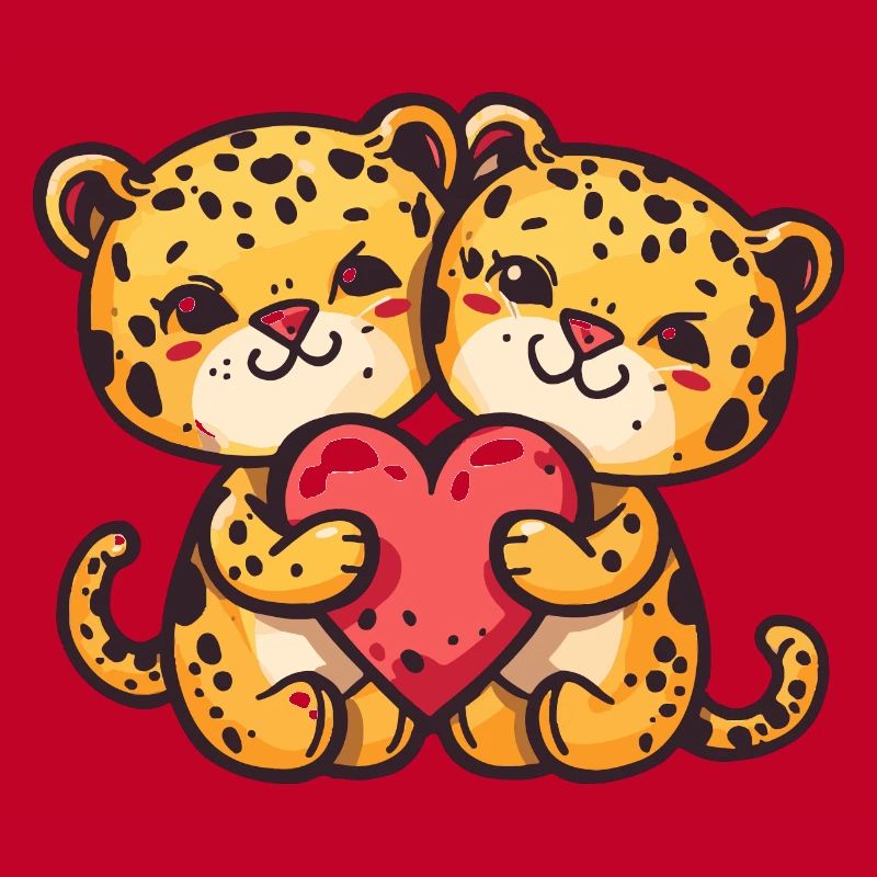 Leopard Comic Paar Liebe