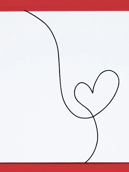 Heart black line drawing