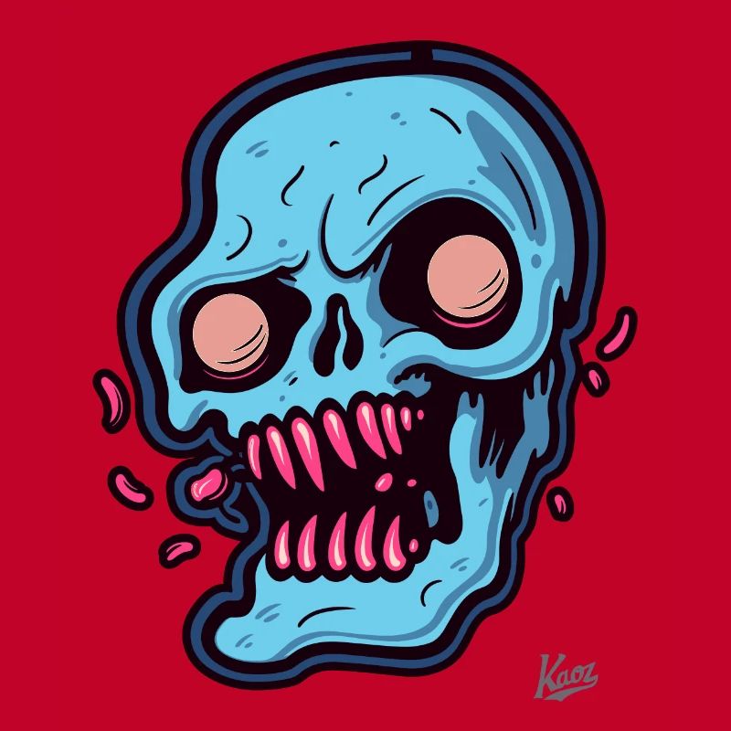 abstract blue skull