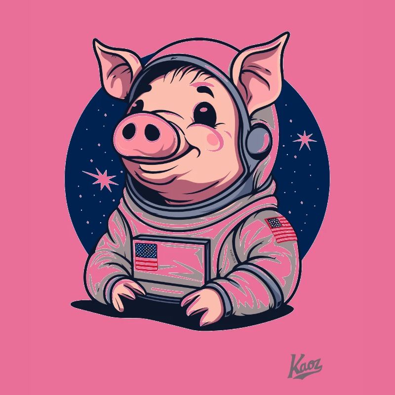 Conception de cochon drôle mignon de l’espace