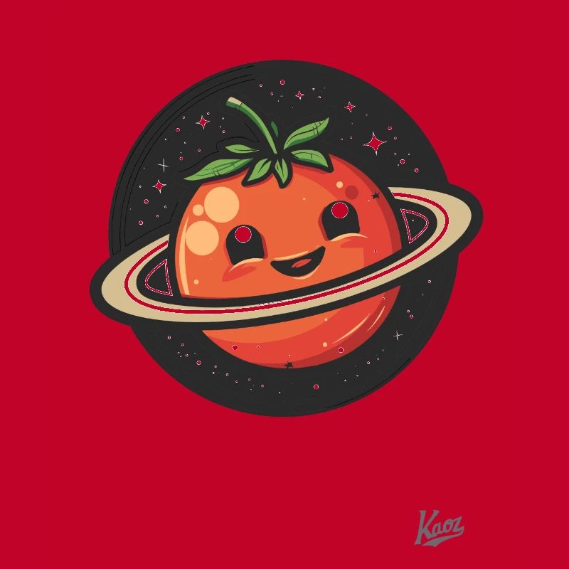 Planète tomate heureuse dans l’espace