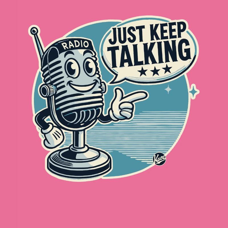 Vintage Cartoon Microphone, Just Keep Talking