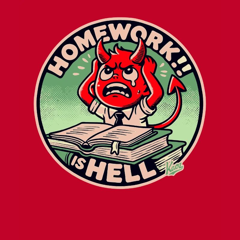 Petit diable d’écolier dans l’enfer des devoirs