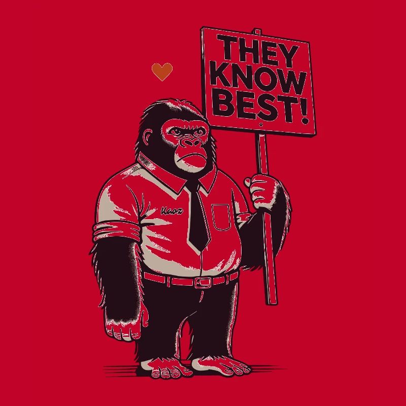 Good gorilla with shield: You know better!