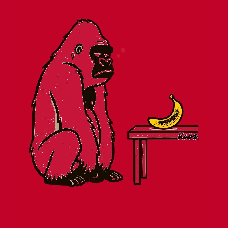Bananen oder nicht? Gorilla mit Banane