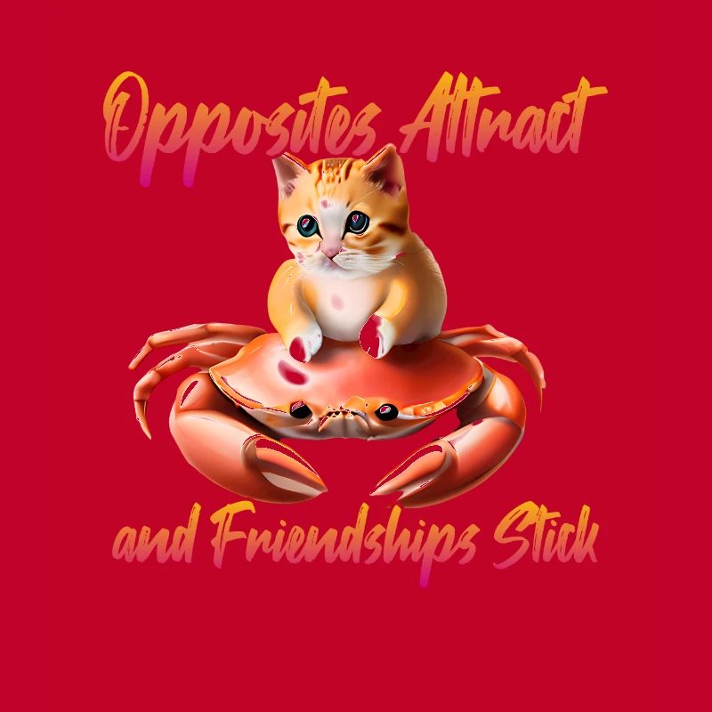 Katze auf einer Krabbe - Freundschaft