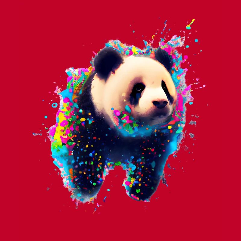 Explosion de couleur Panda Bear