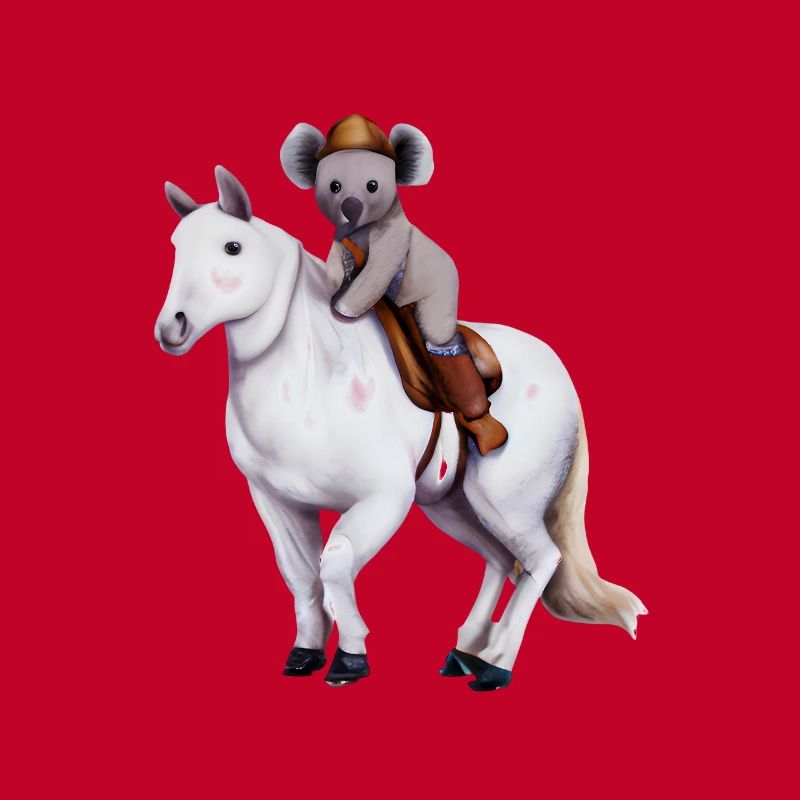 Koala auf einem Pferd
