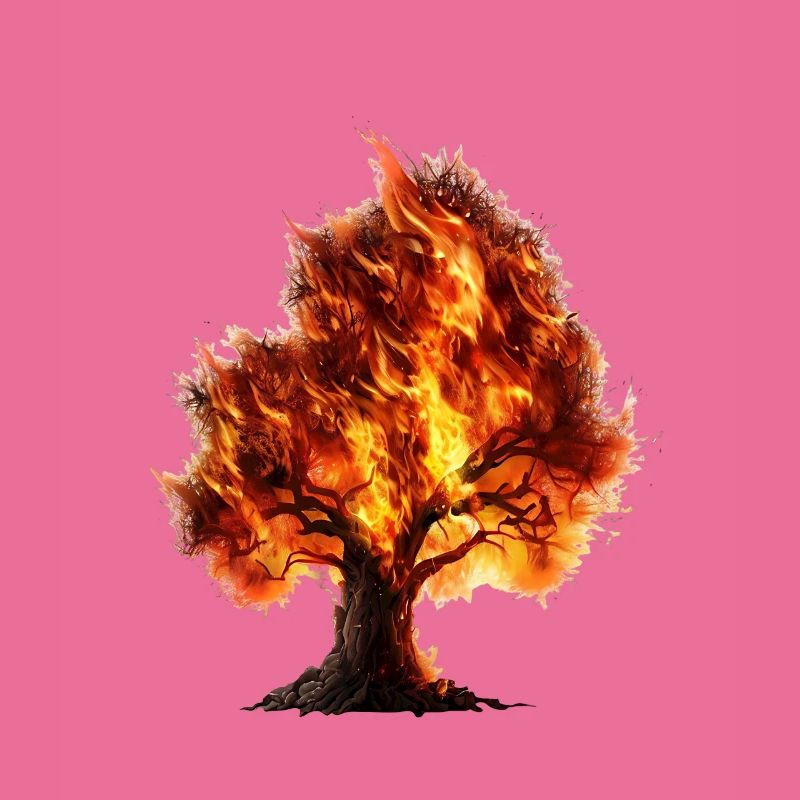 Tree on fire