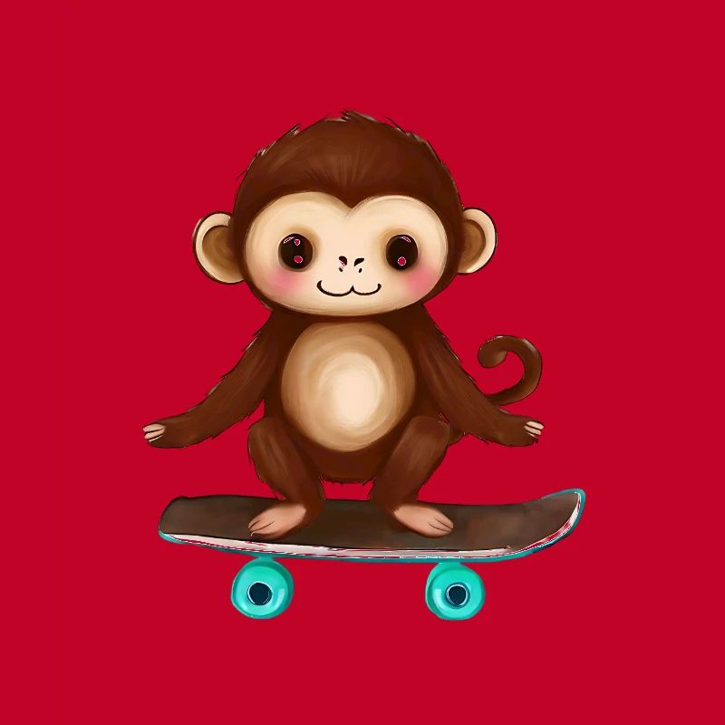 Singe sur skateboard