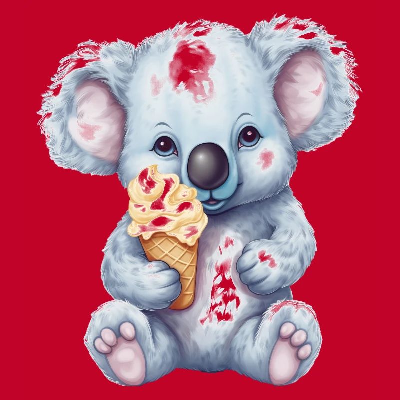 Süßer Comic Koala mit Vanille Softeis