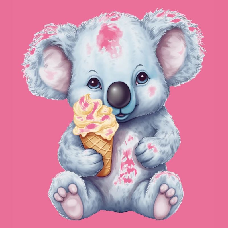 Süßer Comic Koala mit Vanille Softeis