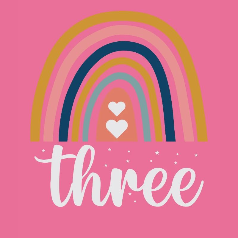 Rainbow design with three leopards For 3.
