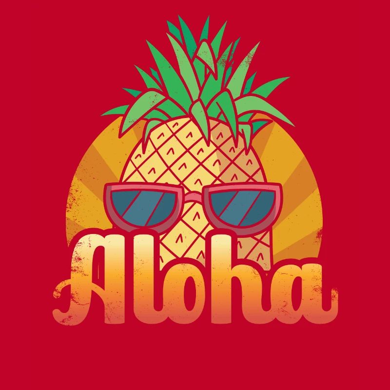 Aloha pineapple sunset design For