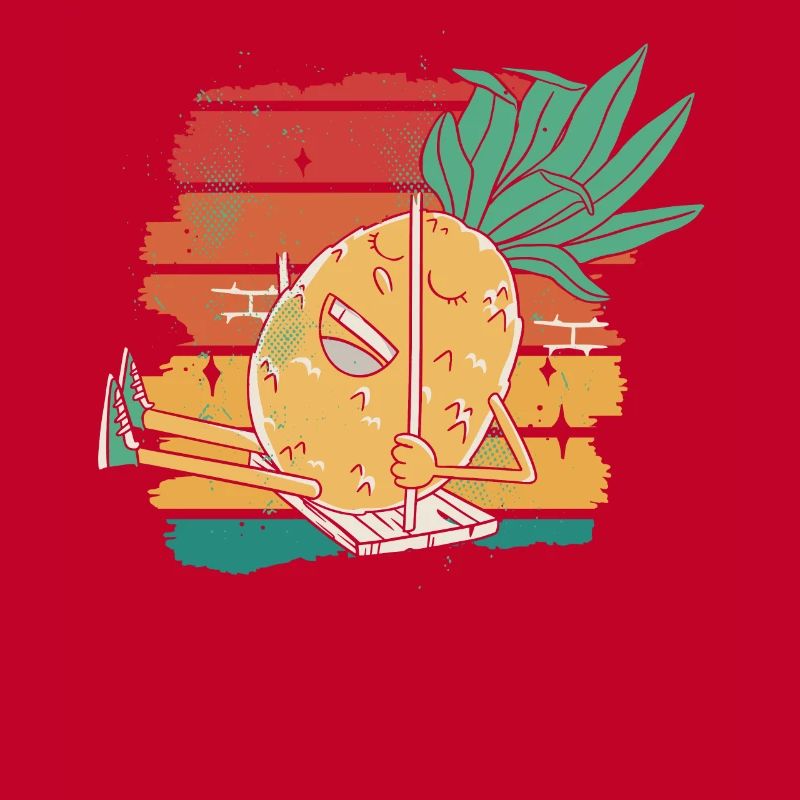 Pineapple swing retro design for beach lovers