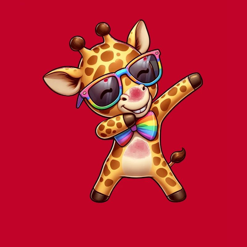 Cool rainbow giraffe dabbing LGBT