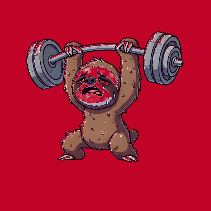 Sloth Workout Dumbbell Cartoon