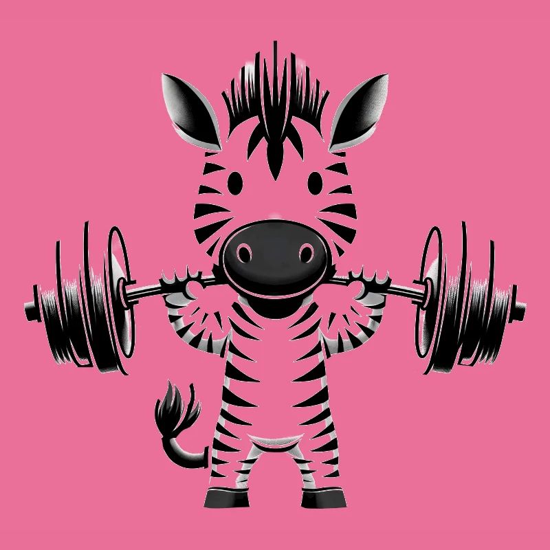 Zebra Workout Silhouette with Dumbbell