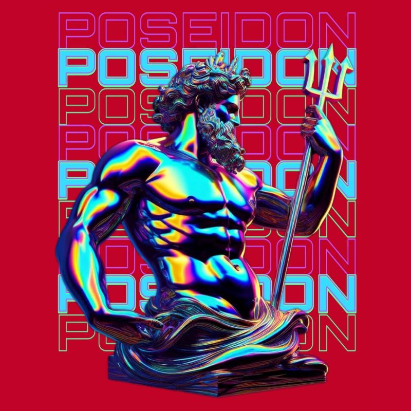 Neon Poseidon Trident