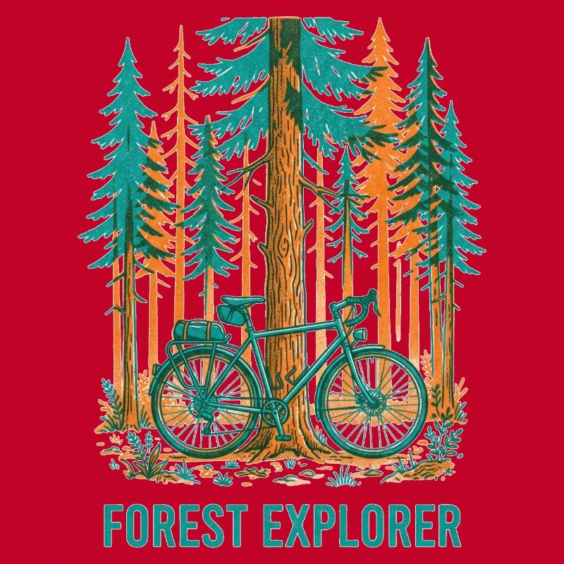 Art vélo Risograph Forest Explorer
