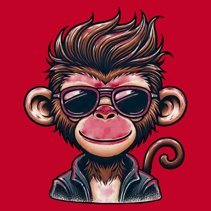 Cool Chimpanzee Sunglasses 50s 60s Retro Monkey