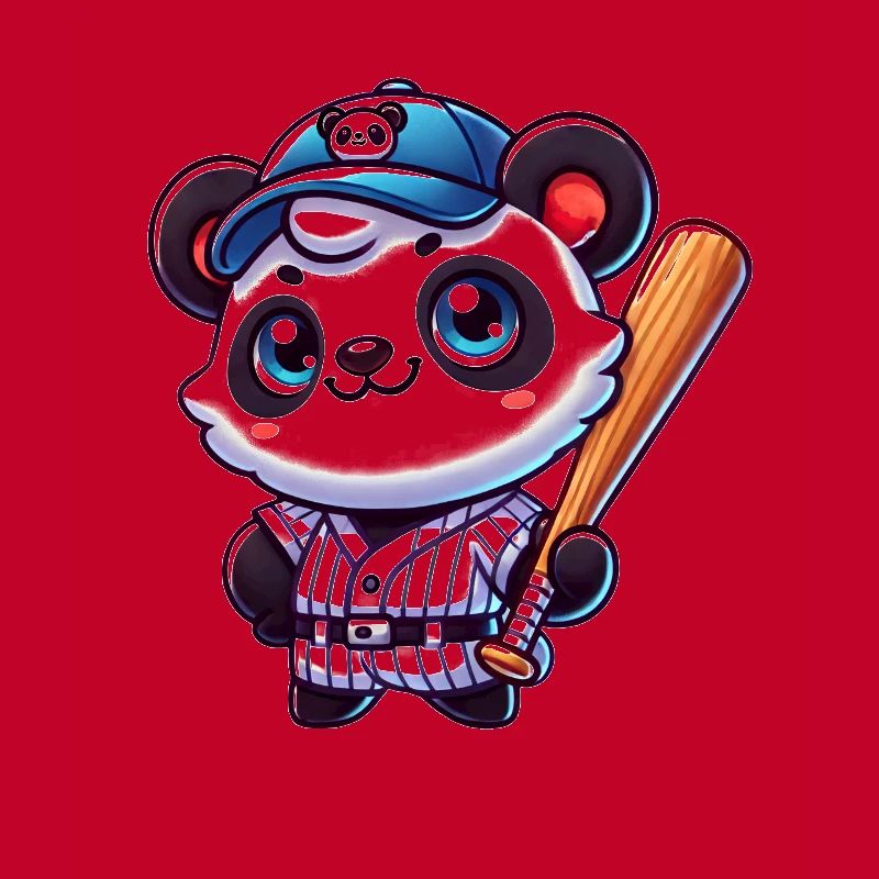 Funny Panda Playing Baseball Panda