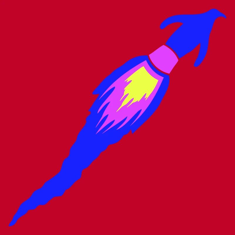 Funny Penguin Rocket Fire Fun Flight Flying