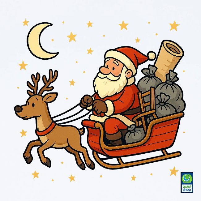 Arrenslee met kerstman