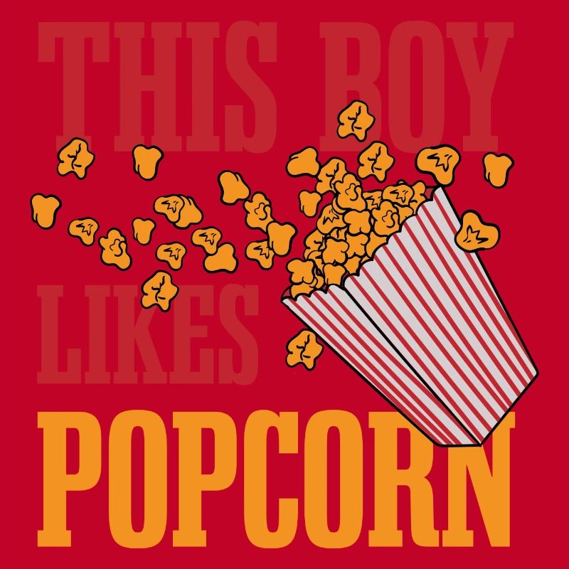 Un garçon aime le pop-corn et les films mangeant