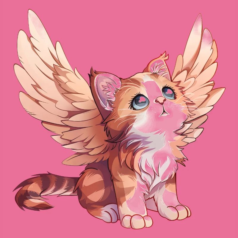 Conception de bande dessinée d’ange chat mignon