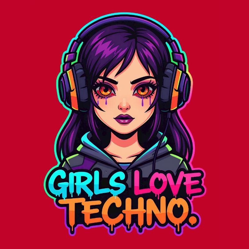 Techno Neon Mädchen