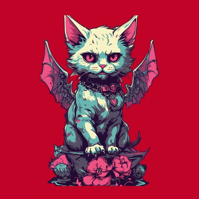 Goth Cat Vampire Demons Aesthetic