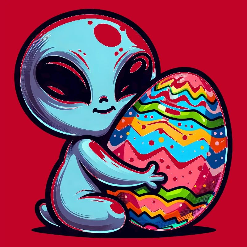 Easter Alien Hug & Egg Love