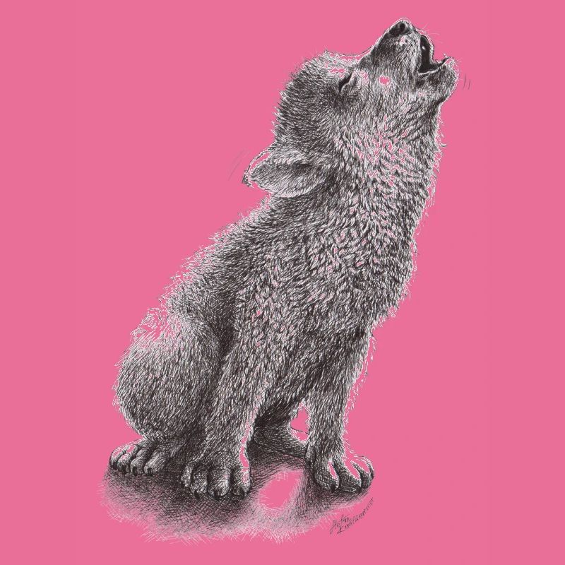 Junger heulender Wolf