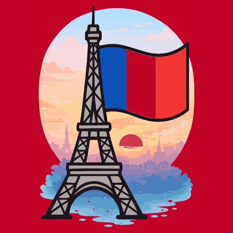 Tour Eiffel Paris Drapeau français