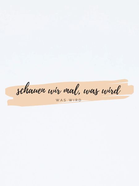 schauen wir mal was wird