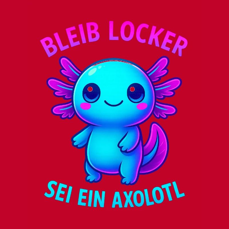 Bleib locker sei ein Axolotl | Neon Spruch Design